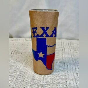 Leather Wrapped Corset TEXAS Souvenir Shot Glass Tall Skinny Barware Double Shot